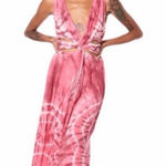 Young Fabulous and Broke YFB Ypung Fabulous And Broke Amalia Cut Out Pink Tie Dye Maxi Dress NWOT Photo 0