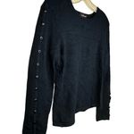 Willi Smith  Black Sweater‎ with Buttons Down Sleeves Photo 1