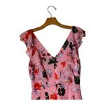 C/MEO COLLECTIVE Romper Women Small Pink Floral Print V Neck Ruffled Elation Photo 5
