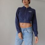 Brandy Melville Navy cropped zip up sweatshirt Photo 2