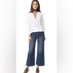 Cloth & Stone Anthropologie Peplum Bell Sleeve White Blouse Size Medium Photo 10