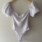 Missguided NEW!!  Petite White Bardot Puff Short Sleeve Bodysuit Photo 3