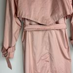 Vtg Saxton Hall Blush Pink Shimmer Trench Coat Jacket Sz 10 Belted Waist Photo 11