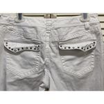 INC International Concepts Denim White Jean Capris Bead Detail Size 6 Low Rise Photo 5
