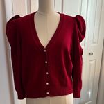 Venus  Red Pearl Button Puff Sleeve Cardigan – Size 1X NWOT Photo 1