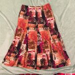 JM Collection  Abstract Boho Midi Skirt – Multicolor Pleated Photo 4