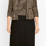 Alex Evenings ‎ Dress and Blazer Women's Size 6 Maxi Pleats Sparkle Gold Black Photo 0