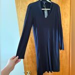 Eileen Fisher  Viscose Jersey Dress & Hi-Back V-Neck Knee Length USA Navy NWT XS Photo 9