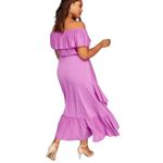 Lane Bryant  Ruffle Off-The-Shoulder Maxi Dress in Purple Size 14/16 EXCELLENT! Photo 9