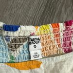 Tabitha Brown for Target‎ Linen Blend Botanical Puff Sleeve Mini Dress Sz XS White Photo 7