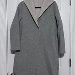 Uniqlo Double Face Gray Wool Blend Hooded Overcoat Womens XS Photo 0