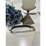Like new! Black faux Leather Bracelet with‎ Gold Photo 4