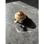 Vintage Sarah Coventry turtle Brooch, Pill Box, hinged lid, Gold tone Signed Photo 1