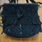 Madewell  Black Suede Fringe Transport Tote Crossbody Photo 1