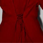 VTG 80s Ital Mode Long Sleeve Corset Back Lace Up Dress Burgundy Sz Med Photo 11