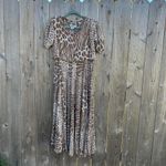 Vintage animal print cottagecore dress by American‎ Angel size medium Tan Photo 2