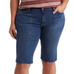 Hudson Jeans Hudson Amina Raw Hem Denim Mid Rise Bermuda Blue Jean Shorts in Reserve Size 25 Photo 1