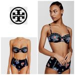 Tory Burch New.  black tea rose bikini set. L-bottom/M-top Normally $298 Photo 12
