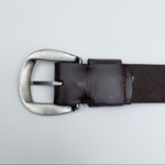 None Leather Belt Brown with Brushed Silver Studs Photo 4