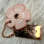 Coach 1" Gold Tea Rose Flower Floral Bag Charm Hang Tag Photo 0