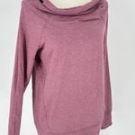 Athleta  Studio Barre Sweatshirt Long Sleeve Top Purple Off The Shoulder Small Photo 5