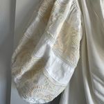 Free People Cream Blouse with Ruffled Asymmetrical Design and Short Sleeves Photo 2