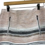 Loft Mini Skirt Womens 6 Pink Gray Striped Textured Pockets Preppy Blair Waldorf Photo 2