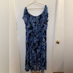 Lane Bryant  women’s plus size 22/24 blue off the shoulder paisley maxi dress Photo 1