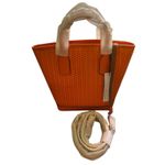 Dooney & Bourke  purse Orange Woven Leather Tote Bag With Tag & Strap NWT‎ Photo 4