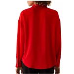 Rafaella NEW Red Collared V-Neck Long Sleeve Popover Blouse Size XL Photo 2