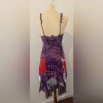 Free People Fairy Dress Asymmetrical Boho Purple Patchwork Hippie Y2K 90 Sz MED Photo 2