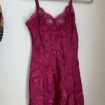 Victoria's Secret Vintage  Burgundy Satin Lace Slip Lingerie, Size Petite Small Photo 0