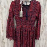 Ultra Pink NWT Red Lace Overlay Mini Dress Dramatic Sleeves Goth Photo 2