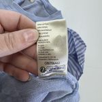 Pilcro  Shirt Womens XS Blue Ruffle Flutter Sleeve Cotton Knit Striped Ribbed Hem Photo 2