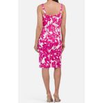 Trina Turk Trina  Zile Dress Women's 2 Pink White Floral Knit Ruffle Sleeveless Photo 1