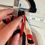 Banana Republic silk chain link print mini skirt navy blue & orange Photo 3