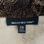 Briggs New York Shirt Womens 2X Brown Scroll Print Button Up Granny Grandmacore Photo 6