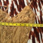 NEW Gold Tone Brown Tan Lace Mesh Bodysuit Lingerie Teddy Sheer Cami Boudoir Photo 4