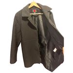 Gallery  Womens Quilted Black Trench Coat Button-Front Size L Photo 8