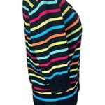 Jillian Nicole Striped Colorful 3/4 Sleeve Cardigan Sweater XL Rainbow Bright Black Photo 1