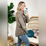 Zenana Outfitters Acid Wash‎ Slouchy Waffle Knit Long Sleeve Button Up Shacket Size L/XL Photo 1