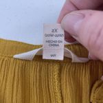 Terra & Sky 2X Peasant Top Crinkle Long Sleeve Woven Apple Juice Yellow Gold Photo 9
