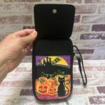 Halloween Themed Wristlet with Cat and Pumpkins Purple Photo 1
