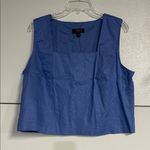 Banana Republic  WOMENS LINEN BLEND SQUARE NECK TANK BLOUSE BLUE NEW LARGE Photo 2