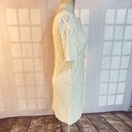 Ann Taylor NWT Ivory Textured Crew Neck Short Sleeve Sheath Dress Size 6 Photo 3