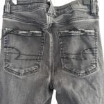 American Eagle Black Destroyed Shark Bite Trim Skinny Denim Jeans Women Sz 00 Photo 6