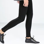 ZARA  elastic waistband‎ leggings Pull On Pants ankle zipped Black Womens Size S Photo 0