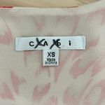 CAbi Flirty Cami Animal Print Coral Pink Sleeveless Top Blouse V-Neck, Size XS Photo 3