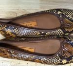 Tory Burch Ballets Flats Women's 9 M Brown Leather Snake Skin Slip-On Round Toe Photo 2