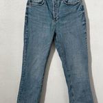 ZARA The Dreed Flare Blue Crop Button Jean Size 6 Womens Denim Photo 0
